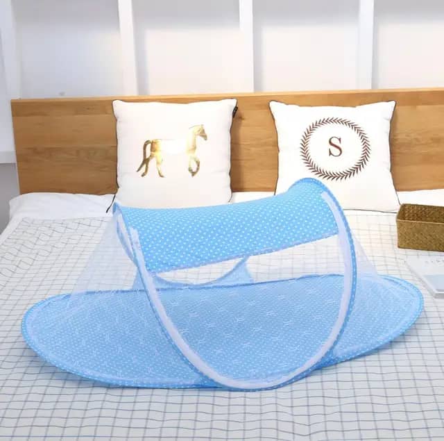 Excluzo Foldable Infant Baby Kids Mosquito Net Insect Cradle Bed Canopy Netting Blue