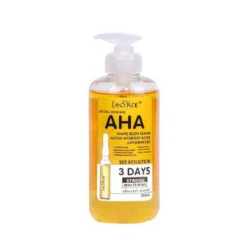 LansYade Aha Whitening Body Serum 500ml amavuta meza akungahaye kuri vitamin C na E akesha akanoroshya uruhu, arinda uruhu kuba rwakangizwa nizuba