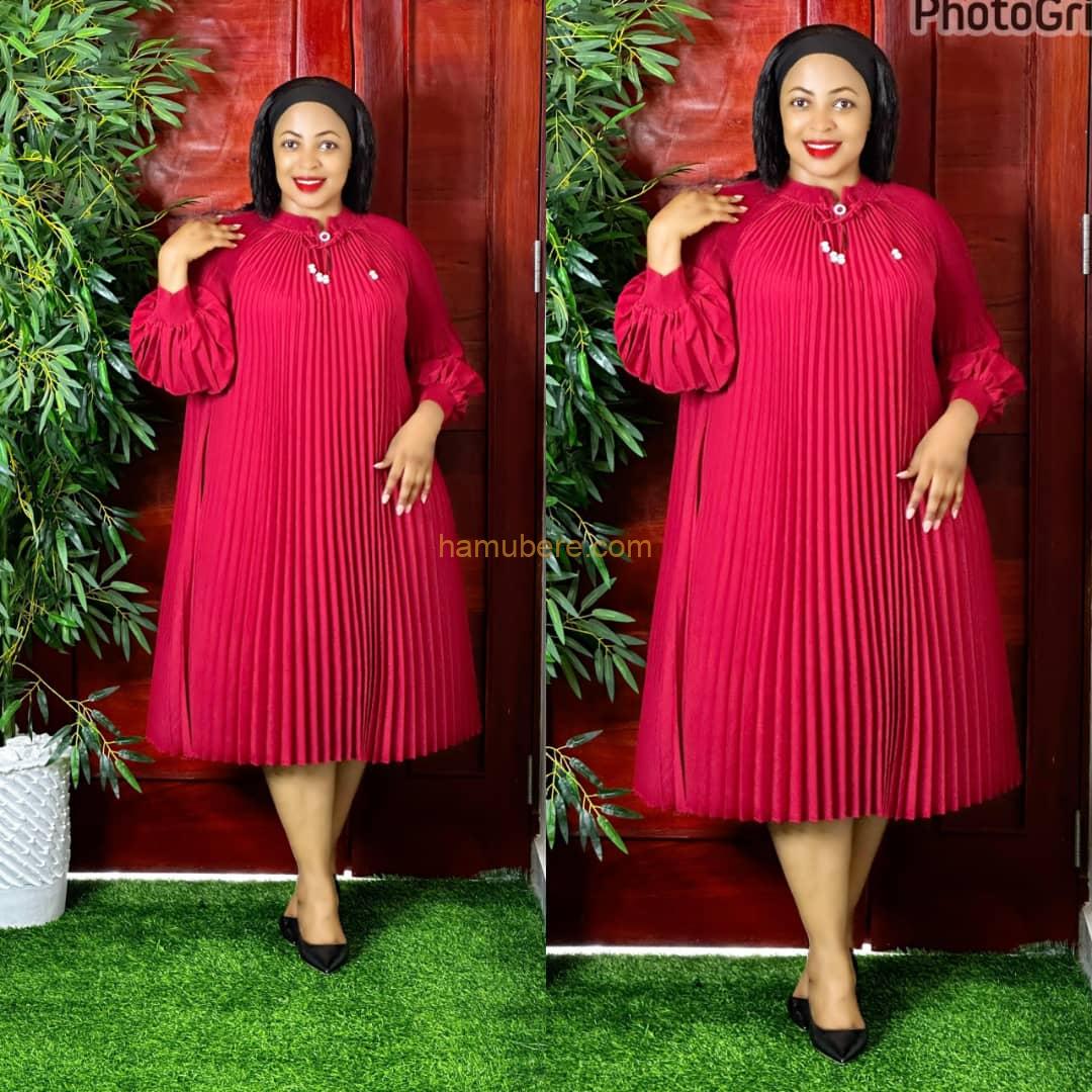 Summer Casual Pleated Loose Fit Elegant Sleeve Midi Dress for Women