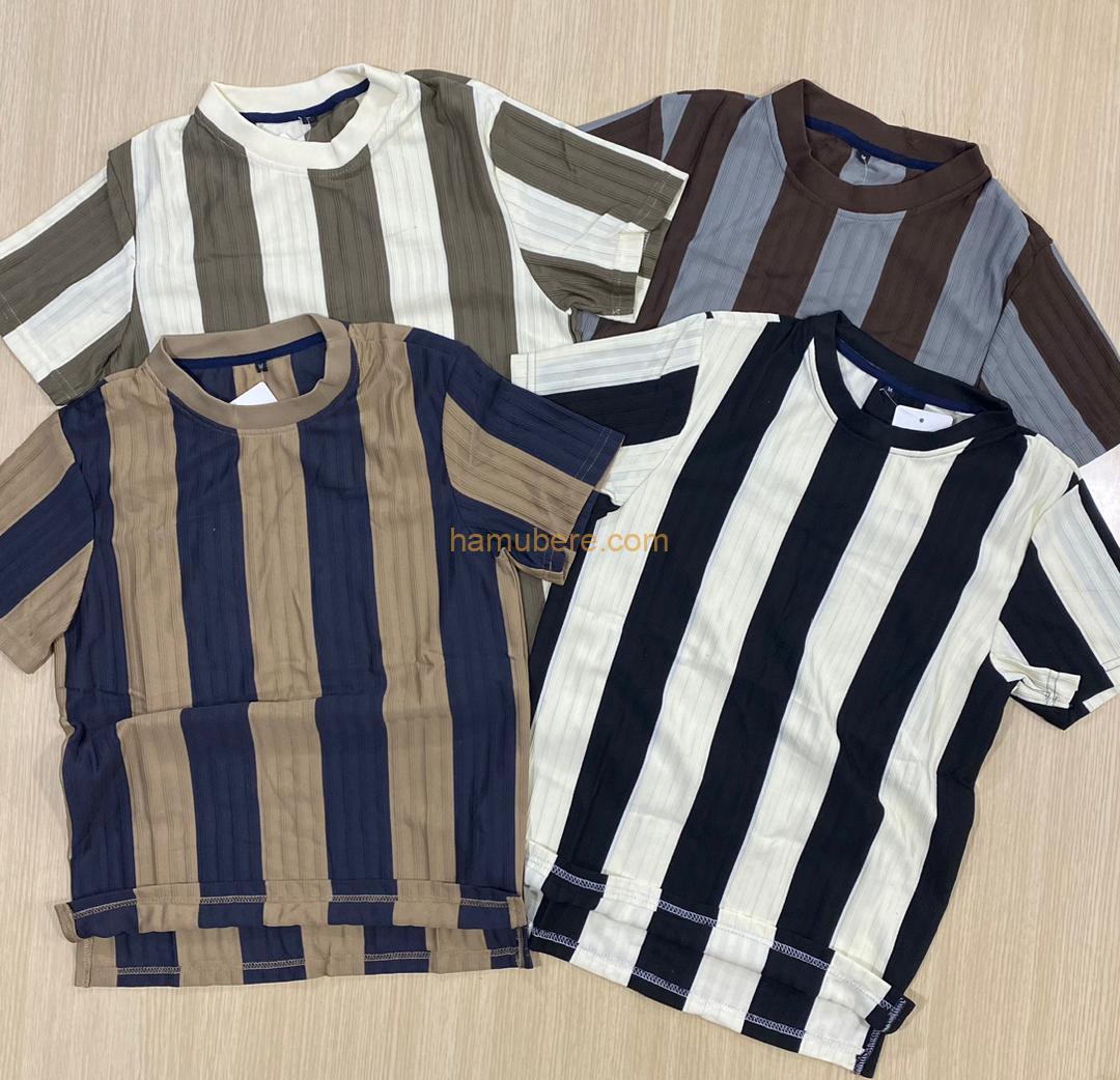 T-shirt with vertical stripe