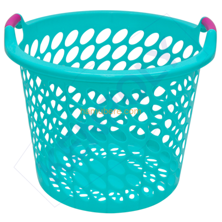 Kenpoly Laundry Basket No3 Plastic & Open Top Width 58x Height 46cm Available in Blue Pink Purple Green White and Silver Ample Capacity: With a spacious design, this laundry basket provides room for all your laundry needs. Durable Construction: Made from 