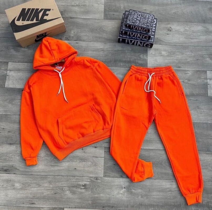 Two Piece Set Winter Fleece Tracksuit men’s Hooded Long Sleeve Hoodie Sport Pants Gentleman Suit