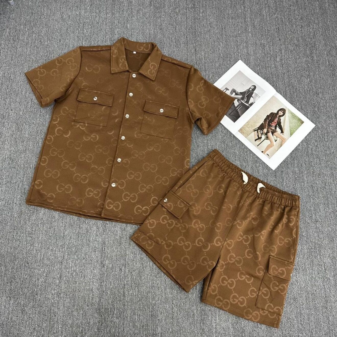 Tan Sig C Rainbow Signature Shorts