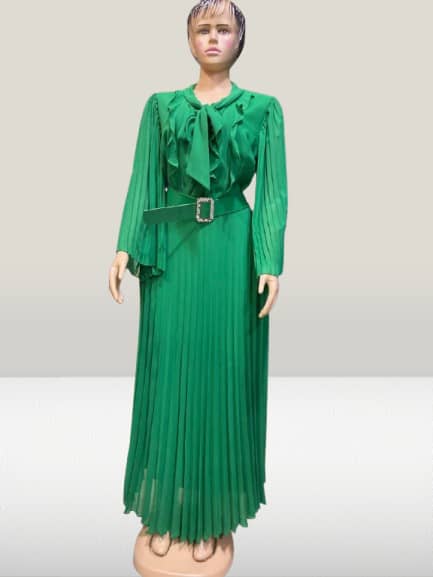 Summer And Fall Red Lovely Line Pleated Dress Women Office Career Dresses African Women Casual Dresses