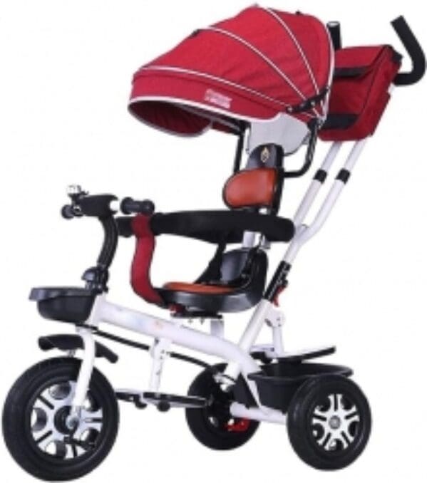 Infant Carriage Children’s Tricycle Adjustable Convertible Tricycle With Awning Mummy Bag Stroller Cart Suitable For 1~6 Years Old Pushchair Stroller