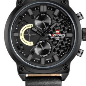 NAVIFORCE Fashion Watches for Men Military Sport Genuine Leather Quartz Waterproof WristWatch NF9068L