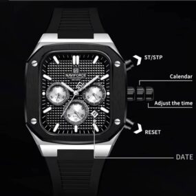 NAVIFORCE Men’s Square Classic Big Face Chronograph