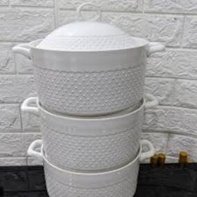 Kitchen household ceramic soup bowl with cover