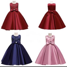 Short Mikado Ball gown Dress For Girls Wedding Flower Girls Dresses Birthday Party Dresses Kids