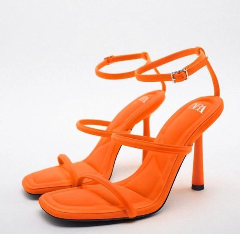 ZARA (Orange) PADDED INSOLE HIGH HEEL SANDALS