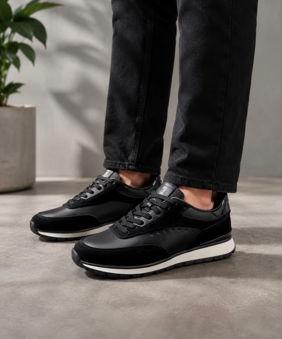 Zara Casual Leather Detail Sneakers