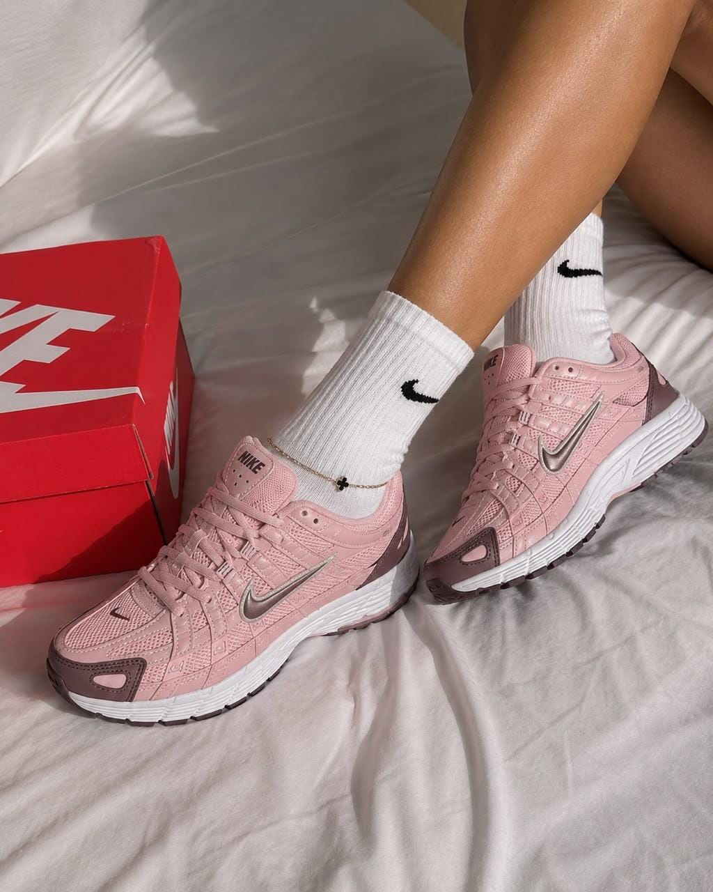 Nike P-6000-White / Elemental Pink