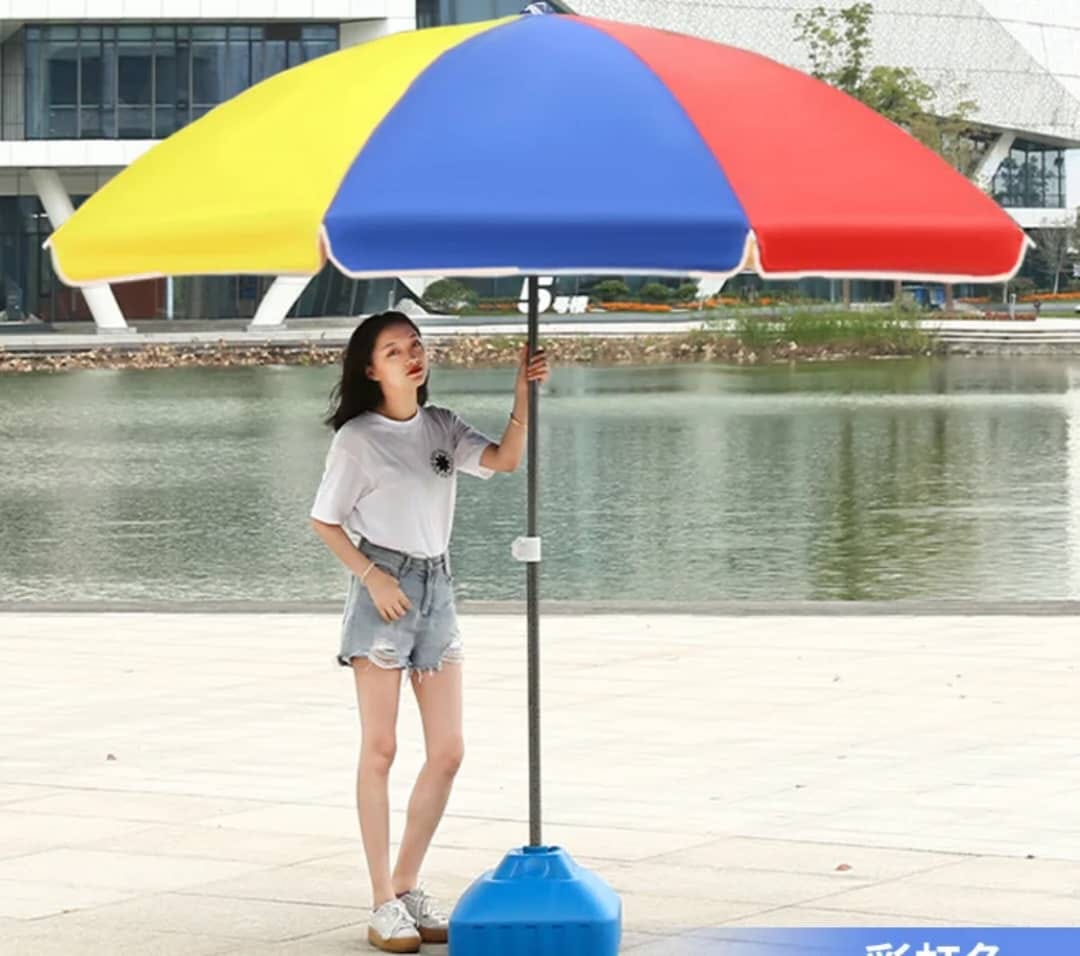 Rainbow Multi-Color Heavy-Duty Outdoor Market Umbrella