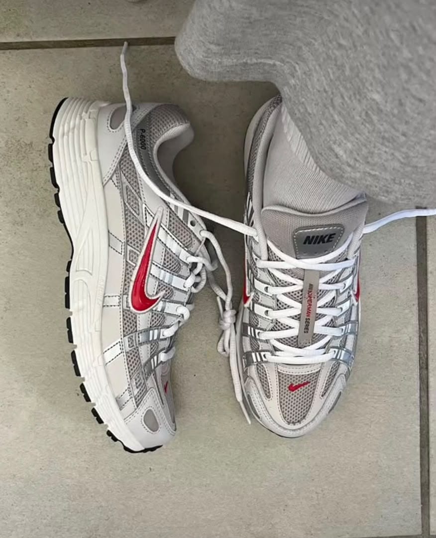Nike P-6000-Metallic Silver Gym Red