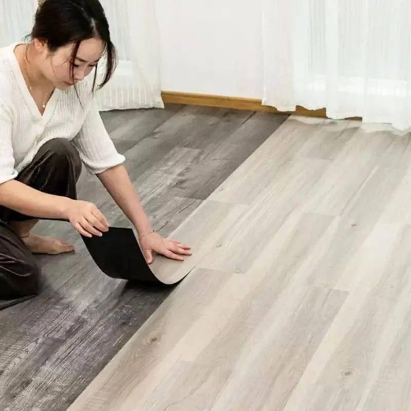 Self-Adhesive Luxury Vinyl Plank Flooring – Waterproof Peel-and-Stick Wood Grain Floor Tiles-Anti-Slip PVC Laminate Renovation Planks-Carton box bundles