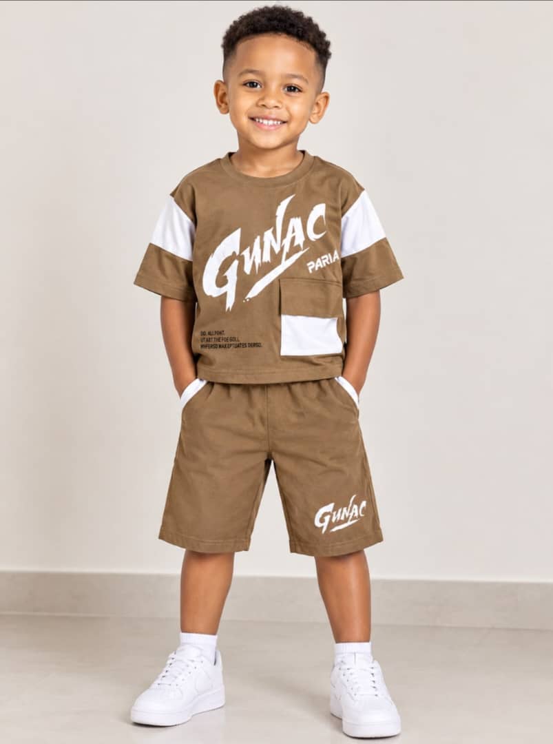 Boys Gunac Paria Tee & Drawstring Shorts Set